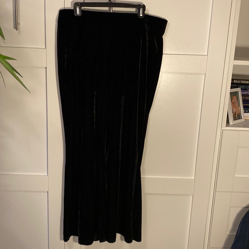 Black velvet pants